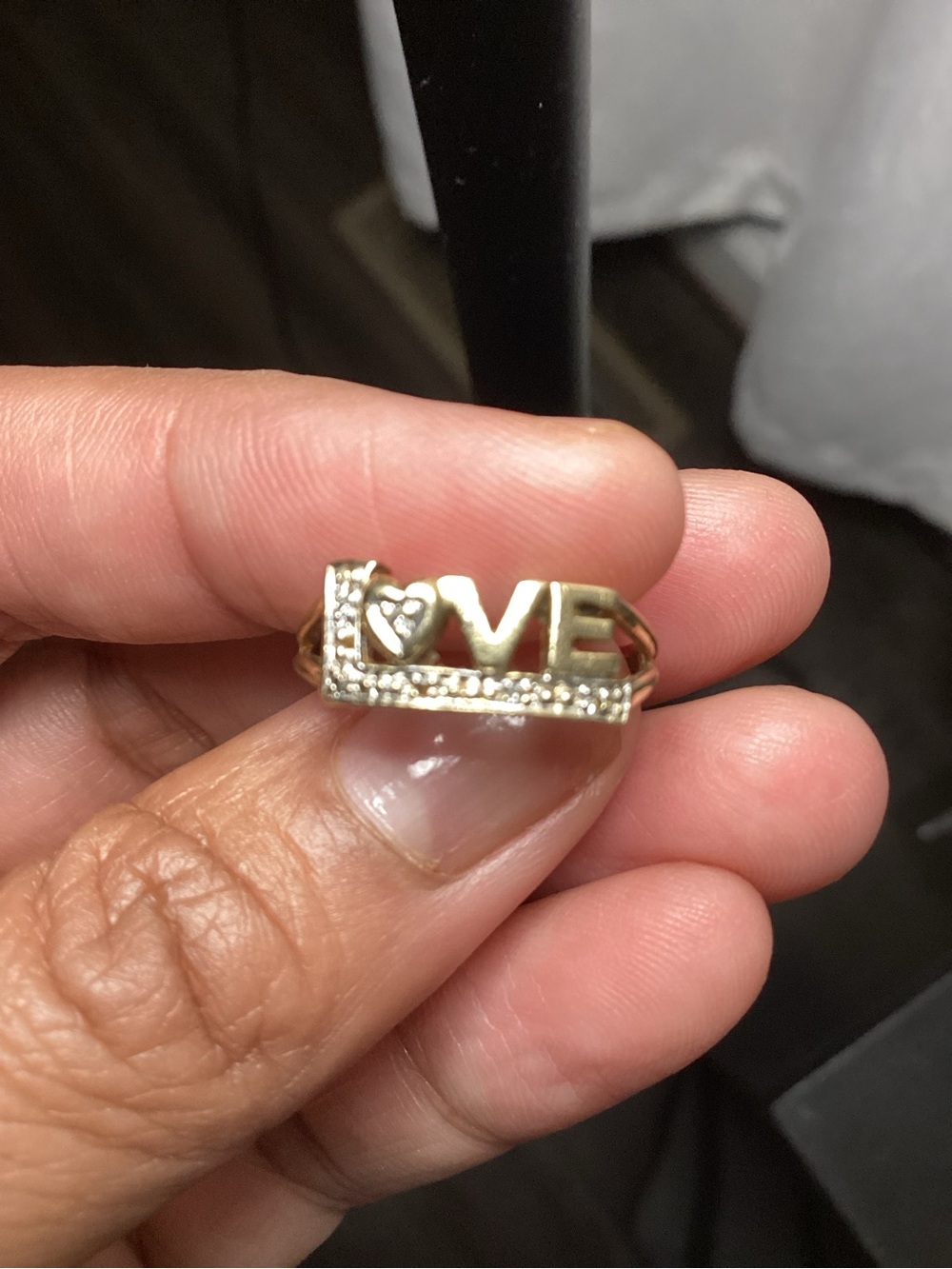 10k Gold LOVE PavΓ© Ring
